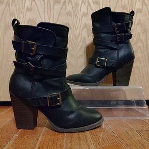 Candie's Black Faux Leather Boots